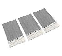 Mia'sDream Tassels Cotton Bath Hand Towel Set Kitchen Tea Towel Dish Towels Set Napkin Washcloth 3 Pack 16inch X 24inch Black