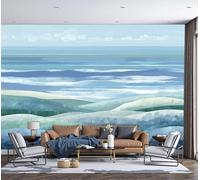 MIATCENRT 3D Effect Photo Wallpaper Abstract Landscape Hills Sea 250x175cm Mural Panoramic Wall Tapestry, Large Photo Wallpaper Mural Bedroom Eco-Friendly Decoration