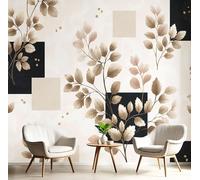 MIATCENRT 3D Effect Photo Wallpaper Nature Art Plants Blocks 350x256cm Mural Panoramic Wall Tapestry, Large Photo Wallpaper Mural Bedroom Eco-Friendly Decoration