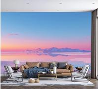 MIATCENRT 3D Effect Photo Wallpaper Nordic Landscape Gradient Beach 400x280cm Mural Panoramic Wall Tapestry, Large Photo Wallpaper Mural Bedroom Eco-Friendly Decoration