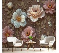 MIATCENRT 3D Floral Earth Colorful Wallpaper Mural, 3D Effect Retro Flower Wall Mural for Furniture, Silk Fabric Print Photo Wallpaper for Bedroom Bathroom Living Room Decor 450x315cm (WxH)