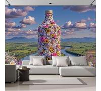 MIATCENRT 3D Mural Photo Wallpaper - Fantasy Landscape Fields Rivers Vases Backdrop Wall Interior Decor Wallpaper, 3D Panel Bathroom Restaurant Hall Hallway Wall Art 200x140cm (WxH)