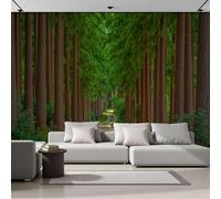 MIATCENRT 3D Mural Photo Wallpaper - Natural Scenery Pine Trees Path Backdrop Wall Interior Decor Wallpaper, 3D Panel Bathroom Restaurant Hall Hallway Wall Art 400x280cm (WxH)