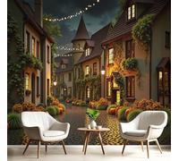 MIATCENRT 3D Photo Wallpaper - Ancient Streets Buildings Landscape Living Room Sofa Tv Background Custom Wallpaper, Living Room The Wall for Bedroom Mural-W200xH140cm, Red Brown