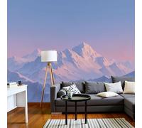 MIATCENRT Azure Blue Wallpaper Mural Natural Landscape Snow Mountain Peaks 3D Silk Fabric Walls Mural Photo Wallpaper, Art Print Decor for Living Room Kids' Bedroom Photo Wall Decoration 300x210cm
