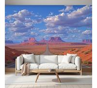MIATCENRT Custom Size Wall Murals, 200x140cm Landscape Photography Mural Desert Highway Silk Fabric Wall Covering, Large Photo Wallpaper for Living Room Bedroom Kitchen Office Kids