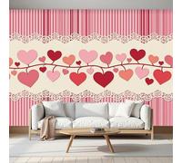 MIATCENRT Custom Size Wall Murals, 200x140cm Paper Cutting Art Mural Heart Stripes Silk Fabric Wall Covering, Large Photo Wallpaper for Living Room Bedroom Kitchen Office Kids
