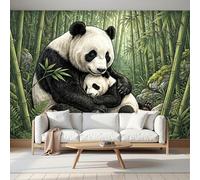 MIATCENRT Custom Size Wall Murals, Hand-Drawn Animals Bamboo Forest Panda Large Photo Wallpaper for Bedroom Living Room Playroom Nursery Teen Room Kids' Photo Mural Walls Art, 300x210cm