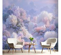 MIATCENRT Dream 3D Photo Wallpaper Mural, Frozen Coral Reef Light Purple Silk Fabric Art Print Murals, Indoor Wall Painting for Living Room Tv Backdrop Kids Room Decor 200x140cm