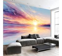 MIATCENRT Dreamy Art Wallpaper Mural, Abstract Sunset Wallpaper for Living Room Bedroom - Modern Purple Wall Paper 400x280cm (WxH), Large Mural & Room Decor (Not Peel and Stick)