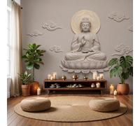 MIATCENRT East Embossed Clouds Statues Wallpaper Wall Mural