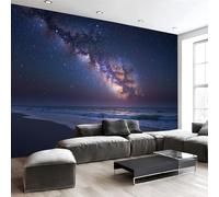 MIATCENRT Fantasy Landscape Mural Wallpaper for Living Room Bedroom Decor - Beach Milky Way Walls Mural, Landscape Wall Art, Silk Cloth Photo Wallpaper 3D Effect, 250x175cm (WxH)