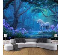 MIATCENRT Forest Pegasus Iris Photo Wallpaper, Large Dream Design Decoration Murals, Mixed Colors Mural Wall Art Print Poster for Modern Office Study Room Home Decor 350x256cm (WxH)