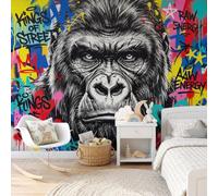 MIATCENRT Graffiti Gorilla Wallpaper Wild Animals Wall Mural