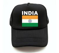 MIATCENRT India Men Women Baseball Caps - India Flag Outdoor Mesh Net Cotton Hats, Casual Outdoor Adjustable Uv-Protection Cap, Souvenir Gift Football Rugby,Black,One Size