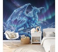 MIATCENRT Magical Realistic Aurora Crystal Dragon Wall Mural 350x256cm