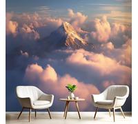 MIATCENRT Mountains Clouds Wall Mural Photo Wallpaper, National Geographic 3D Printed Wall Mural, Gray Blue Murals Wall Art Print for Bedroom Living Room Dining Room Home Decoration 300x210cm (WxH)