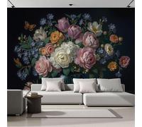 MIATCENRT Photo Wallpaper Classical Still Life 300x210cm, Vase Flowers Pattern Silk Cloth 3D Wall Mural Bedroom Living Room Home, Wallpaper Roll Mural, Sofa TV Background Murals