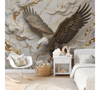 MIATCENRT Relief Art Mural Wallpaper for Living Room Bedroom Decor | Cloud Patterns Eagle Wall Mural, Botanical Wall Art, Silk Fabric Photo Wallpaper 3D Effect, 450x315cm