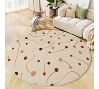 MIATCENRT Round Kids Play Rug Abstract Simple Lines Dots - Round 200cm Soft Non-Slip Crawling Play Mat for Children Toddlers Bedroom Playing Learning, Washable Classroom Rug