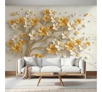 MIATCENRT Wall Mural 3D Flowering Trees 450x315cm Photo Wallpaper, Realistic Artistic 3D Print Silk Fabric Large Poster Mural for Living Room Bedroom TV Sofa Background Family Wall Decor