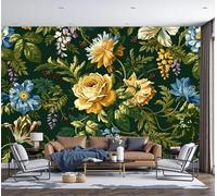 MIATCENRT Wall Mural Roses Vines Wallpaper, 3D Wall Murals Decoration Poster Vintage Plants Picture Design Photo Wallpaper for Living Room Bedroom Office 250x175cm