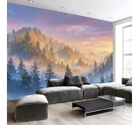 MIATCENRT Wall Murals, Dawn Forest Dreamscape Photo Wallpaper, 200x150cm (WxH) Large Photo Wallpaper Mixed Color Poster for Living Room Bedroom Restaurant Office Background Decorative