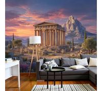 MIATCENRT Wallpaper Mural Classical Architecture Temple Mountain Panoramic Custom Photo Wallpaper 450x315cm, 3D Effect Wallpaper Decor for Living Room Bedroom Office, Easy to Install