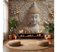 MIATCENRT Zen Embossed Sculpture White Eagle Statue Wallpaper Wall Mural