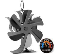 Miaton Log Burner Fan | 6-Blade Stove Fans Log Burners | Fire Fan Wood Burner Fans Heat Powered Silent Operation | Fan for Wood Burning Stove | Fireplace Accessories Tools