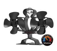 Miaton Log Burner Fan Silent Operation | 8-Blade Stove Fans for Wood Burner | Heat Powered Wood Burning Stove Fan | Fireplace Accessories Tools