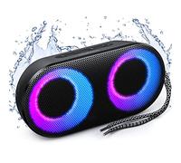 MIATONE DRUM Shower Speaker with LED Lights, IPX7 Waterproof Bluetooth Speaker, 15W Loud Sound, Bluetooth 5.3, 24H Playtime, Portable Speakers for Bathroom/Shower, Pool, Beach