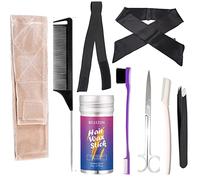 Miaubaa 9pcs Lace Front Wigs Kit for Beginners Lace Front Wig Kit Hair Wax Bar Elastic Band Melt Lace for Wigs Scarf P