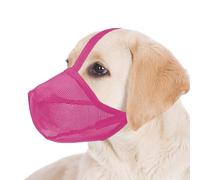 Miavers Dog Muzzle, Soft Mesh Covered Muzzles for Small, Medium, Large and X-Large Dogs, Muzzle with Adjustable Straps, Prevent Barking, Biting, and Accidental Ingestion (X-Small,Pink)