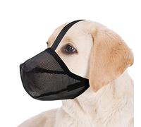 Miavers Dog Muzzle, Soft Mesh Covered Muzzles for Small, Medium, Large and X-Large Dogs, Muzzle with Adjustable Straps, Prevent Barking, Biting, and Accidental Ingestion (Black, Large)