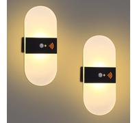 Miawtro 2 Motion Sensor Light, Rechargeable Motion Sensor Lights Indoor with USB Charging Cable, Hallway Light with 3000k Soft Light, Suitable for Living Room Corridor Terrace