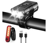 Miawtro Bicycle Lights 6 Lighting Modes Powerful Cycling Headlight and Taillight USB Rechargeable Ultra Bright Bike Light Waterproof Night Riding Warning Lamp