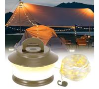 Miawtro Camping String Lights, 2 In 1 Tent Lights with 5 Light Modes and Retractable, IP45 Waterproof Camp Lamp, 2200mAh USB Rechargeable, 20M Rechargeable Fairy Lights for Patio, RV, Camping, Tent