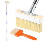 Miawtro Decking Paint Brush, 78" Detachable Adjustable long handle paint brush with 3" Fence Brush, decking oil brushs with Soft Non-Linting Bristles for Wood Stain, Deck, Fence, Wall, Furniture