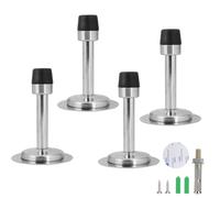 Miawtro Door Stop, 4 Pack Door Stoppers with Rubber Head, Stainless Steel Door Spring with Self-Adhesive Tape and Easy Install, Wall Door Stop Bumper for Home Office Bathroom Floor (4 Pieces)