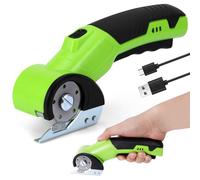 Miawtro Electric Scissors, Portable Cordless Electric Scissors 2000mAh Power Visualization, LED Lighting Rotary Cutter for Fabric with Alloy Blade for Leather, Carpet, Paper, Linen Cutting