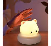 Miawtro Night Light for Kids, 3 Brightness Settings Tap-Activated Silicone Cat Lamp, Cute Kids Night Light with USB Rechargeable, Kawaii Nightligh for Boys Girls Toddlers Gift