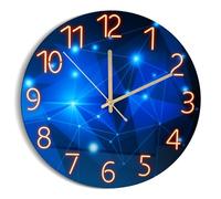 Miawtro Wall Clock, 12" Wall Clocks for Living Room Battery Powered, Tempered Glass Kitchen Clock, Silent Wall Clocks Non Ticking with 3mm Ultra-Thin and Metal Hands for Living Room, Bedroom, Kitchen