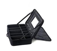 MiaYiuYina Large Capacity Professional Makeup Bag - Professional Makeup Cosmetic Case Portable Artist,Adjustable Compartments for All Your Cosmetic Accessories, black, L, Modern