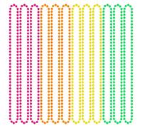 Miayon 12 Pack Neon Glow in The Dark Beaded Necklaces Accessories Bulk 33 Inch for Halloween 80s Party Favors Decorations