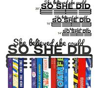 Miayork Medal Hanger Display She Believed she Could SO SHE DID - Wall Mount Easy to Install Race Medal Holder for Girls