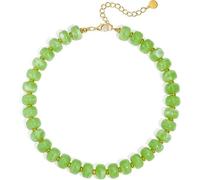 MIAZQ Rainbow Beaded Necklace for Women - Boho Necklaces Chunky Necklace for Summer Vacation Jewelry, Colorful Seed Bead Choker Statement Necklace, One Size, Resin, No Gemstone