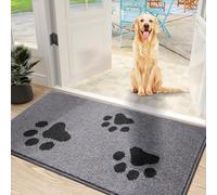 Mibao Door Mat Indoor 50 x 80 cm, Dirt Trapper Entrance Doormat, Non-Slip Inside Floor Mats for Entryway Back Door, Machine Washable Soft Pet Rug for Muddy Shoes and Paws, Grey