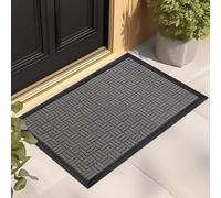 Mibao Heavy Duty Durable Welcome Mat, Dirt Trapper Waterproof Super Absorbent Door Mat for Entryway Outside Patio Porch, 24" x 36", Light Grey