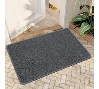 Mibao Indoor Door Mat 50 x 80 cm, Dirt Trapper Entrance Doormat, Non-Slip Inside Floor Mat Low Profile, Dog Doormat, Super Absorbent Welcome Mat for Front Door, Back Door, Shoes and Paws, Grey